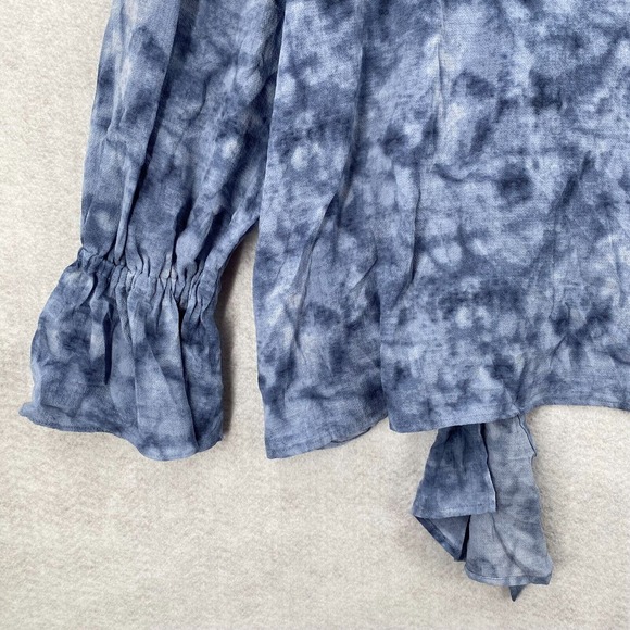 STUNNING Juicy Couture‎ Blouse Womens XXL Crepe Gauzy Front Knot Top Flowy 2XL - Picture 7 of 14